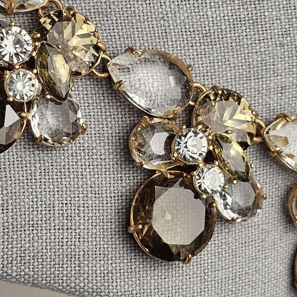 [J. Crew] Smokey Crystal Drop Bib Bumble Bee Statement Necklace - Picture 7 of 16